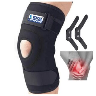 •Total ortho care - Functional Hinge Knee Support Joint Protection Open Patella Hinge Brace Knee Support Free Size Black